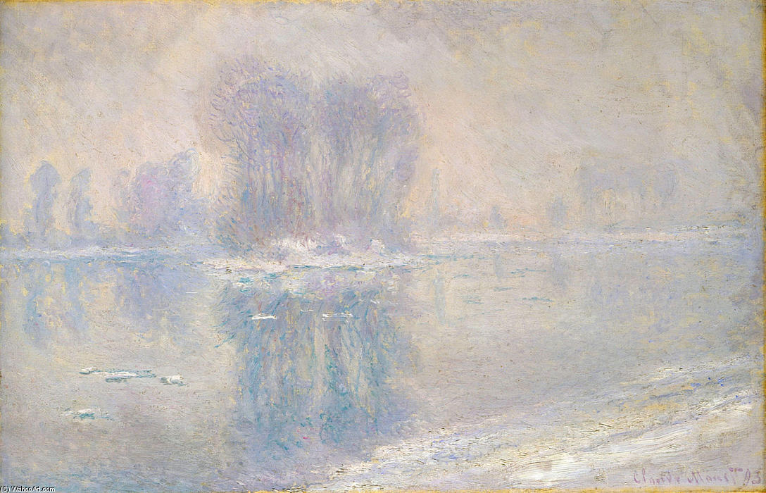 Eis Auf Der Seine Bei Bennecourt — Claude Monet