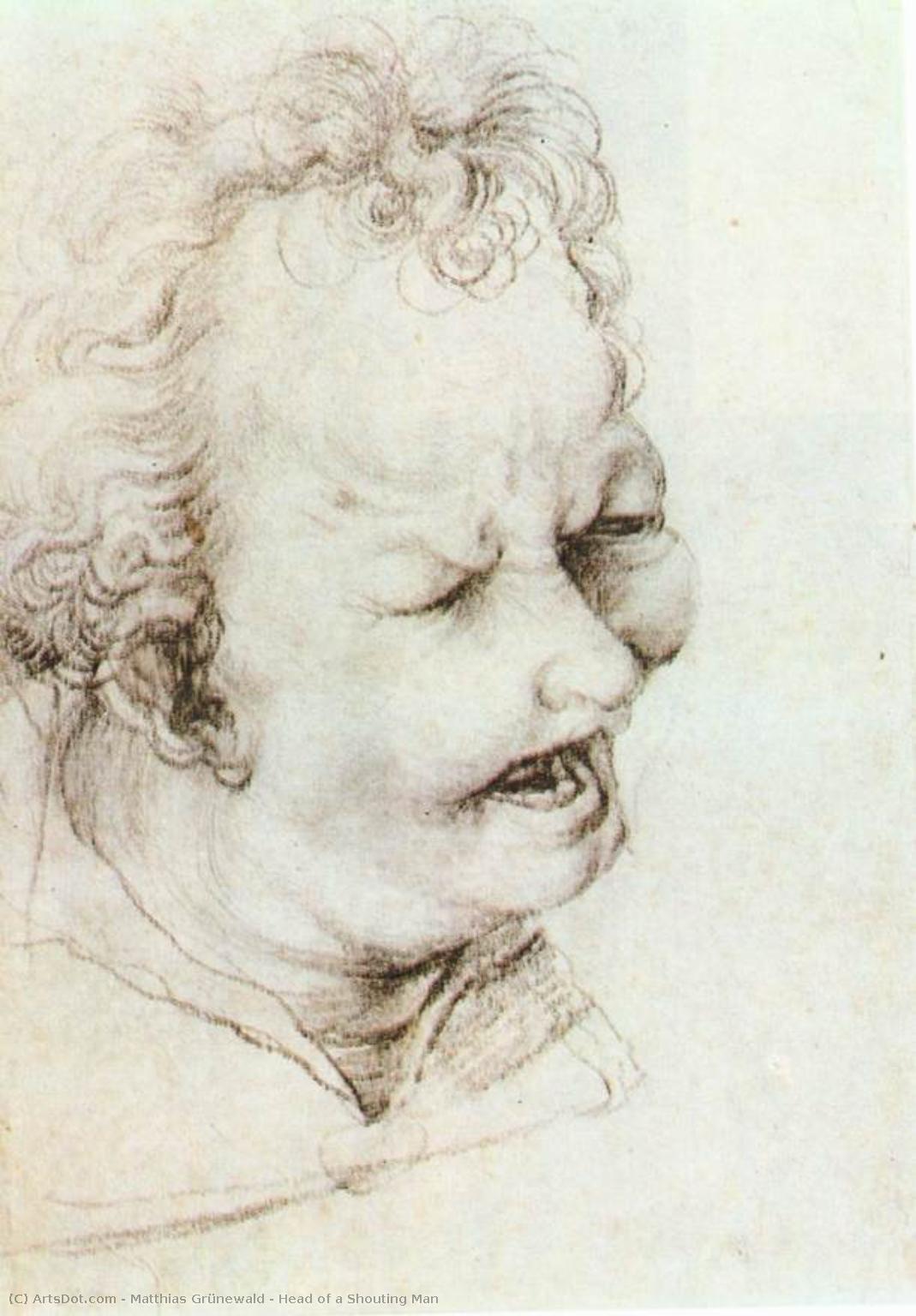 Head Of A Shouting Man — Matthias Grünewald