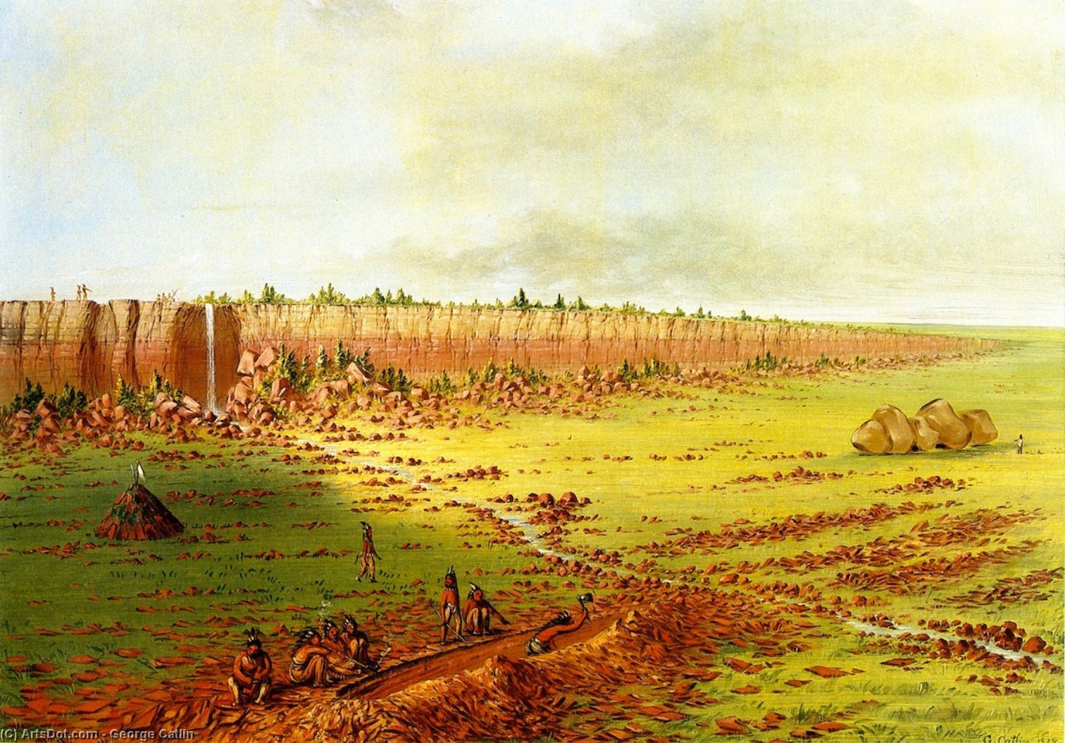 Pipestone Quarry, Coteau Des Prairies — George Catlin