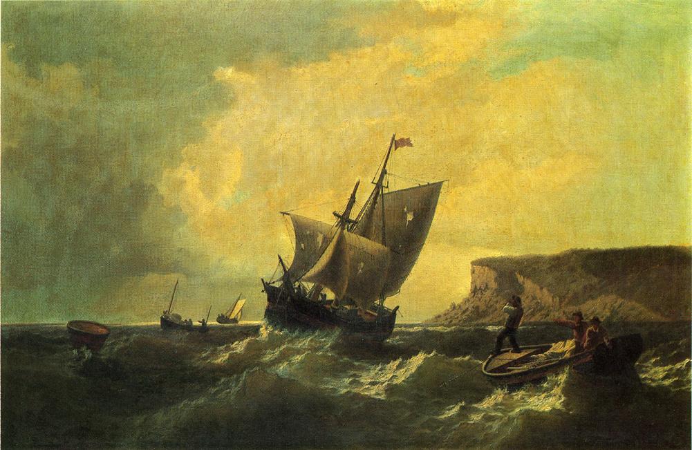 Fishermen In An Approaching Storm — William Bradford