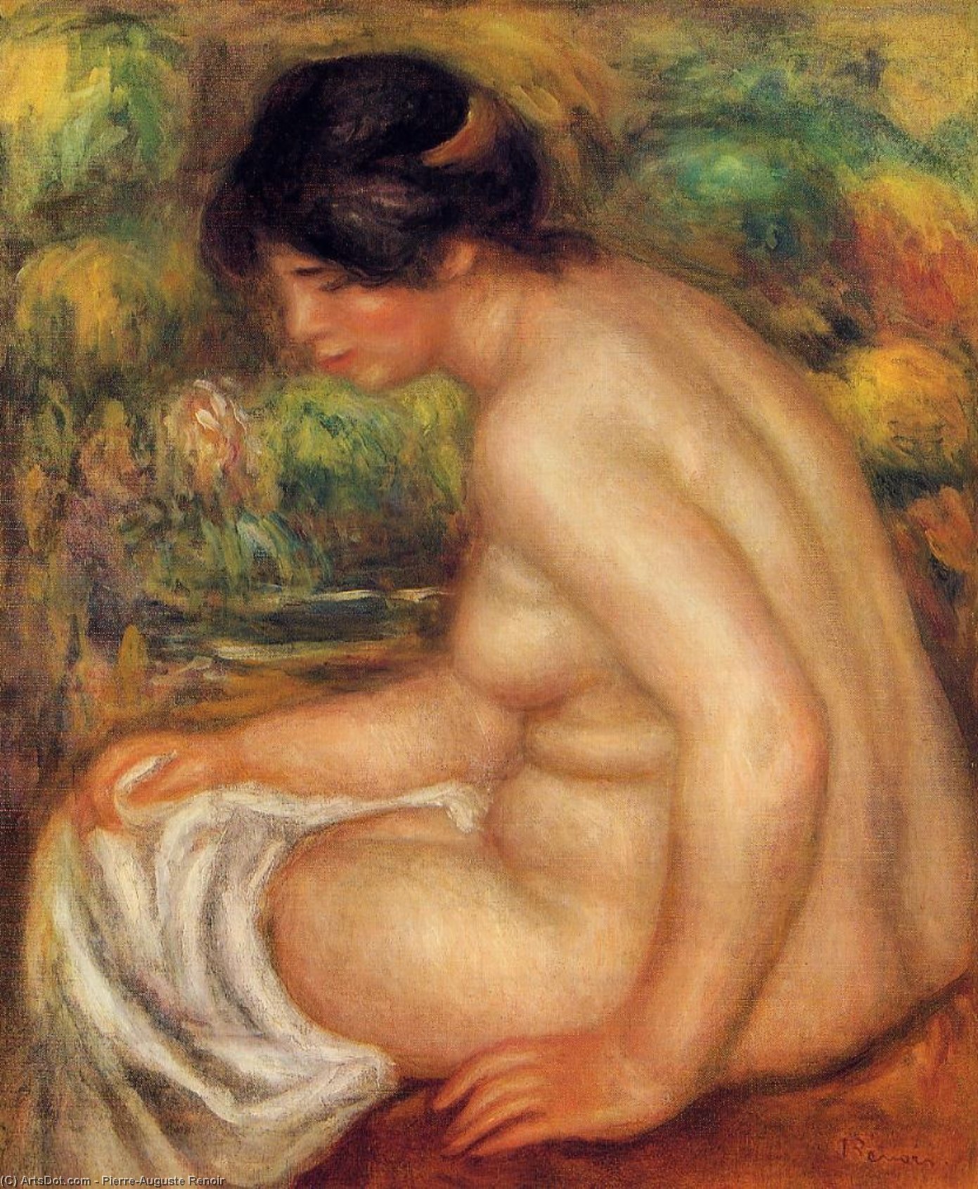 'seated Nude In Profile (also Known As Gabrielle)' — Pierre-auguste Renoir