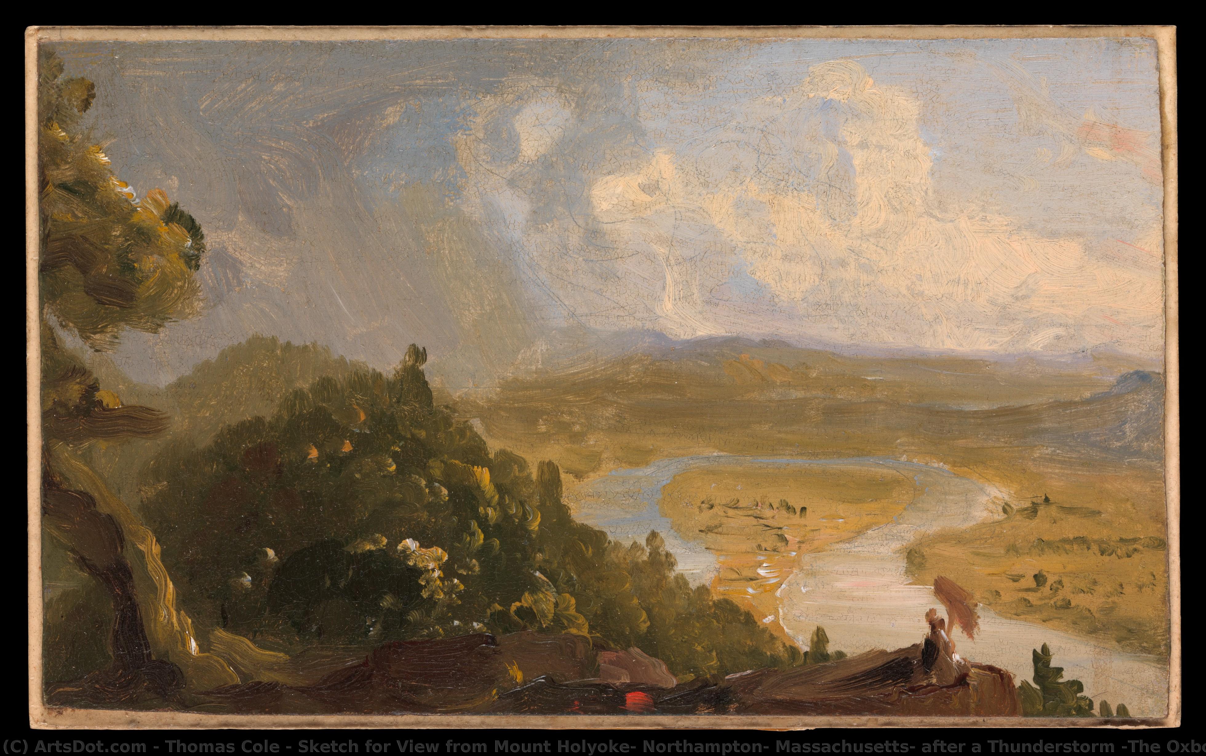 Sketch For View From Mount Holyoke, Northampton, Massachusetts, After A Thunderstorm (the Oxbow) — Thomas Cole
