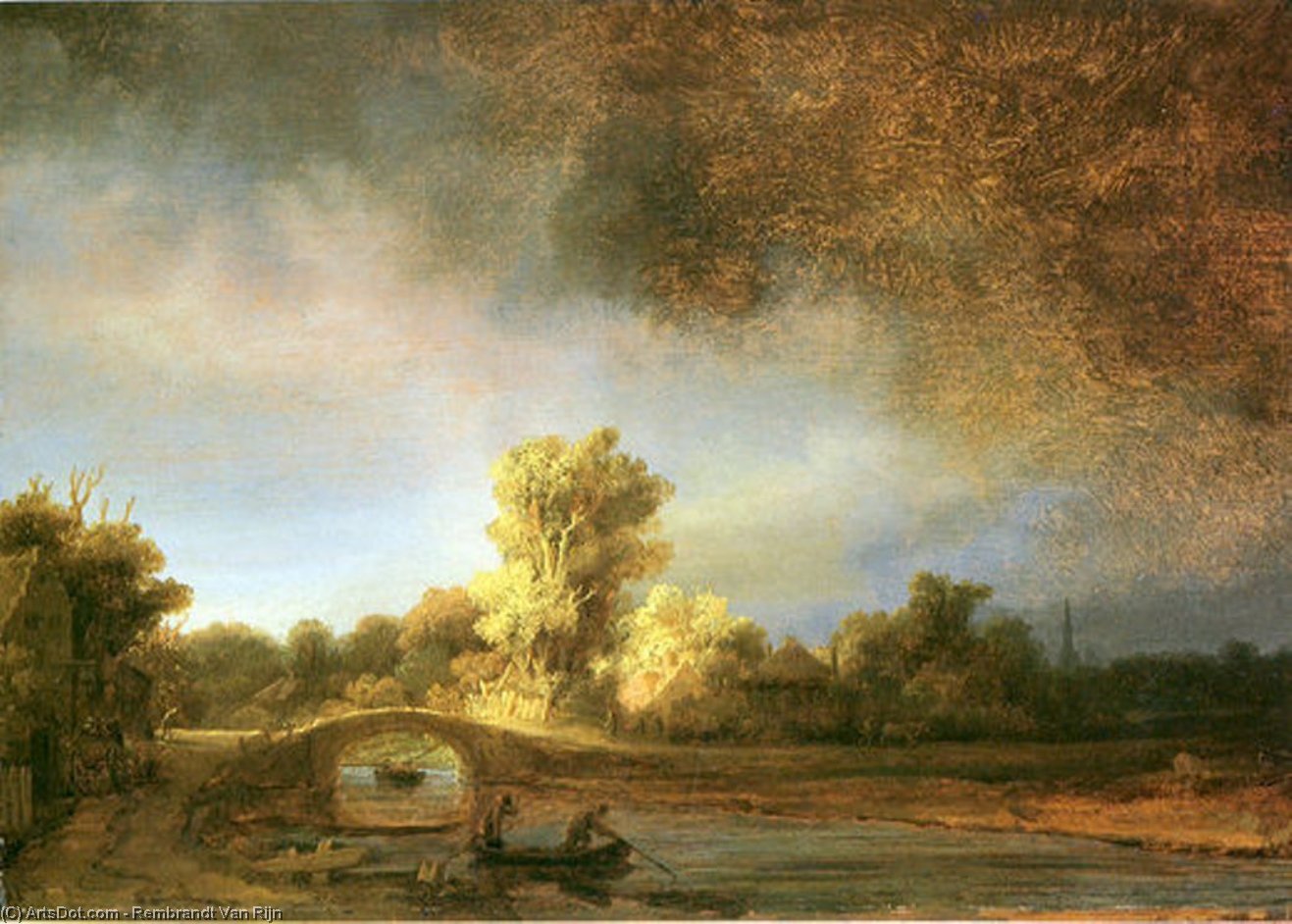 Landscape With Stone Bridge — Rembrandt Van Rijn