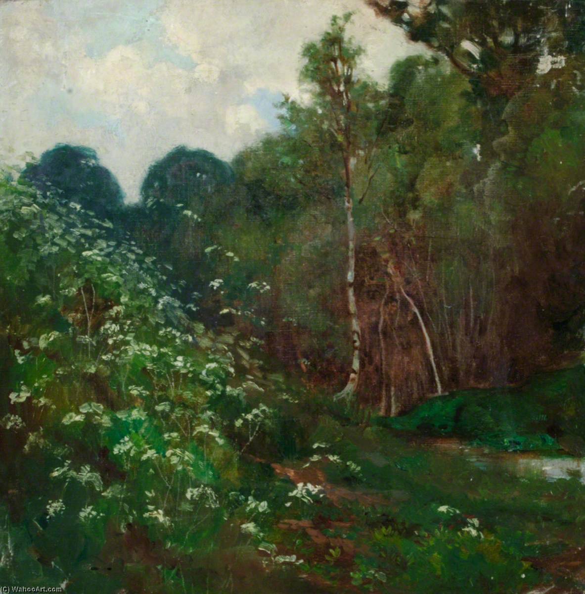 Woodland View With Stream — Benjamin Haughton