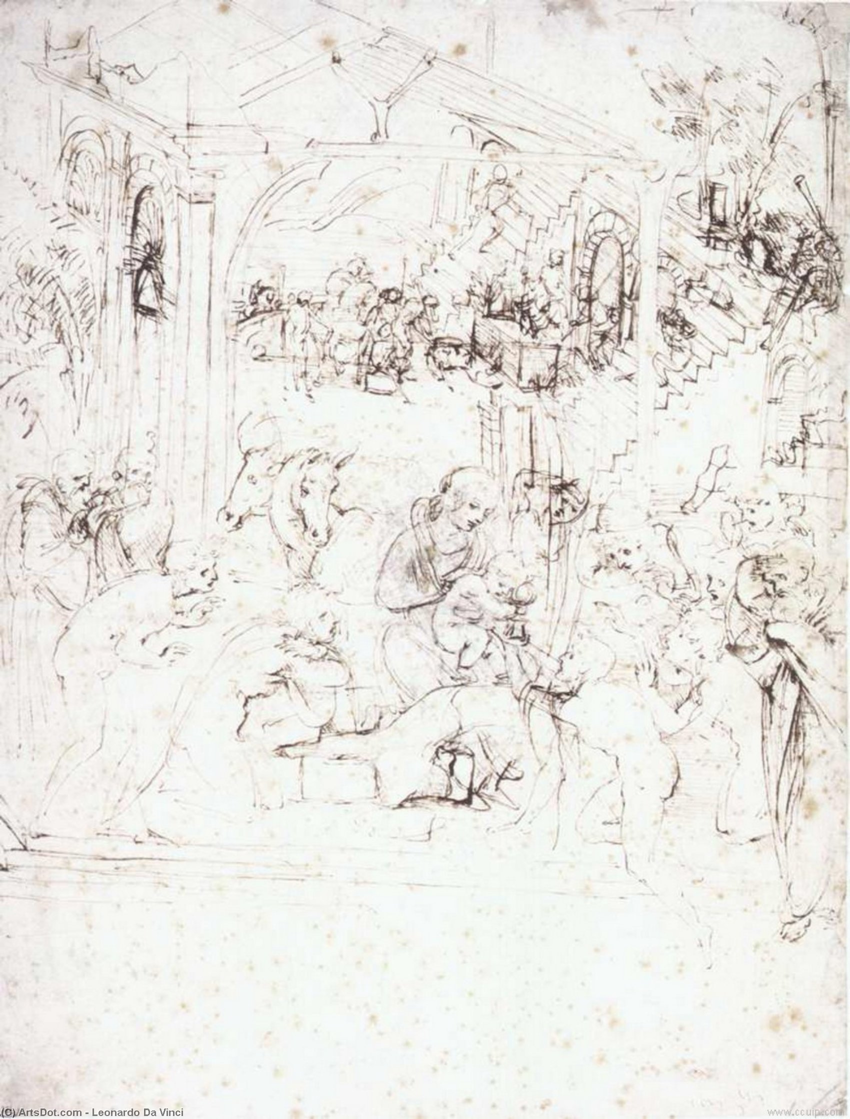 Gestaltung Zur Verehrung Der Weisen — Leonardo Da Vinci
