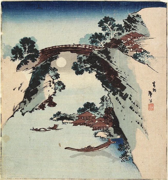 Moon Underneath The Bridge — Katsushika Hokusai