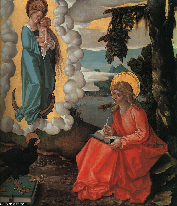 Grien Saint John On Patmos, Tempera And Oil On — Hans Baldung