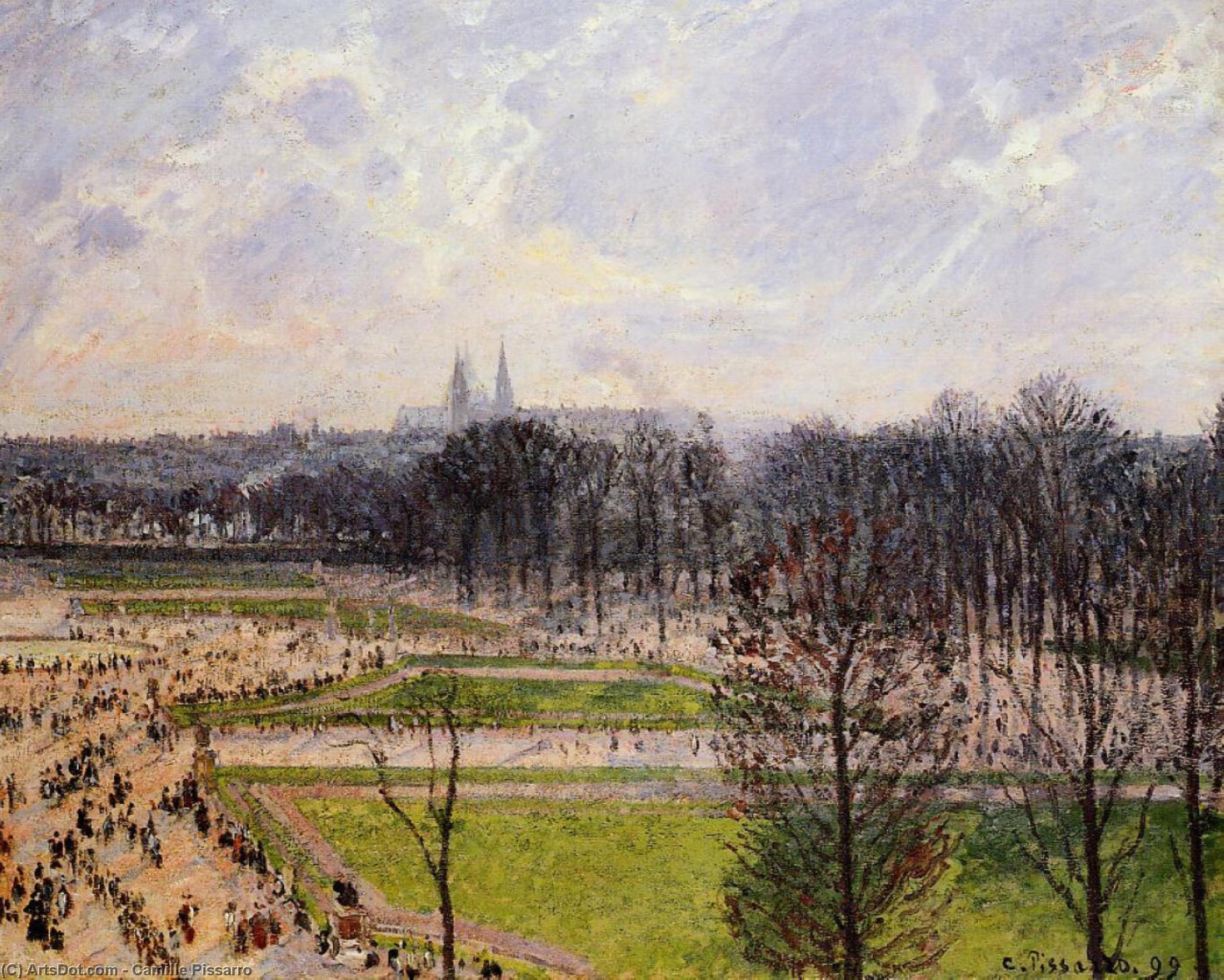 The Tuileries Gardens: Winter Afternoon — Camille Pissarro