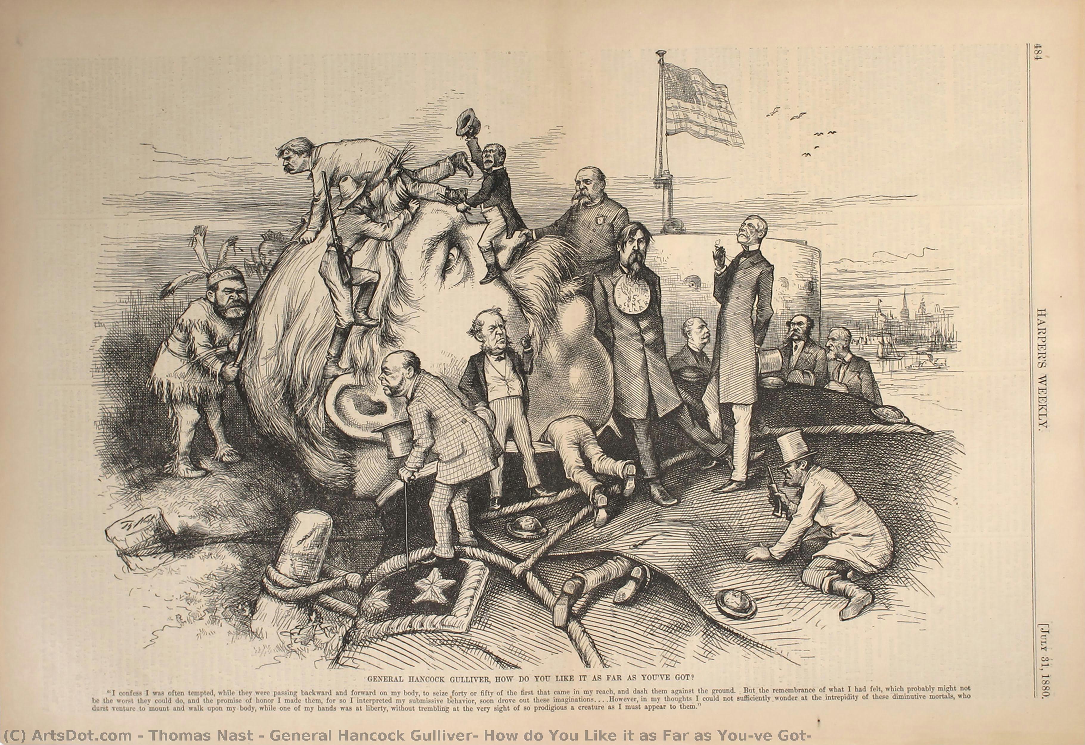General Hancock Gulliver, How Do You Like It As Far As You’ve Got? — Thomas Nast