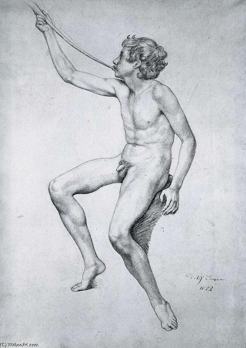 Seated Boy Playing A Pipe — Julius Schnorr Von Carolsfeld