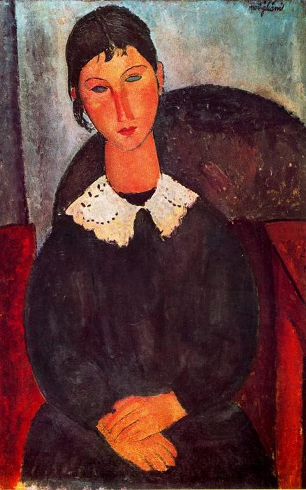 Elvira With A White Collar — Amedeo Clemente Modigliani