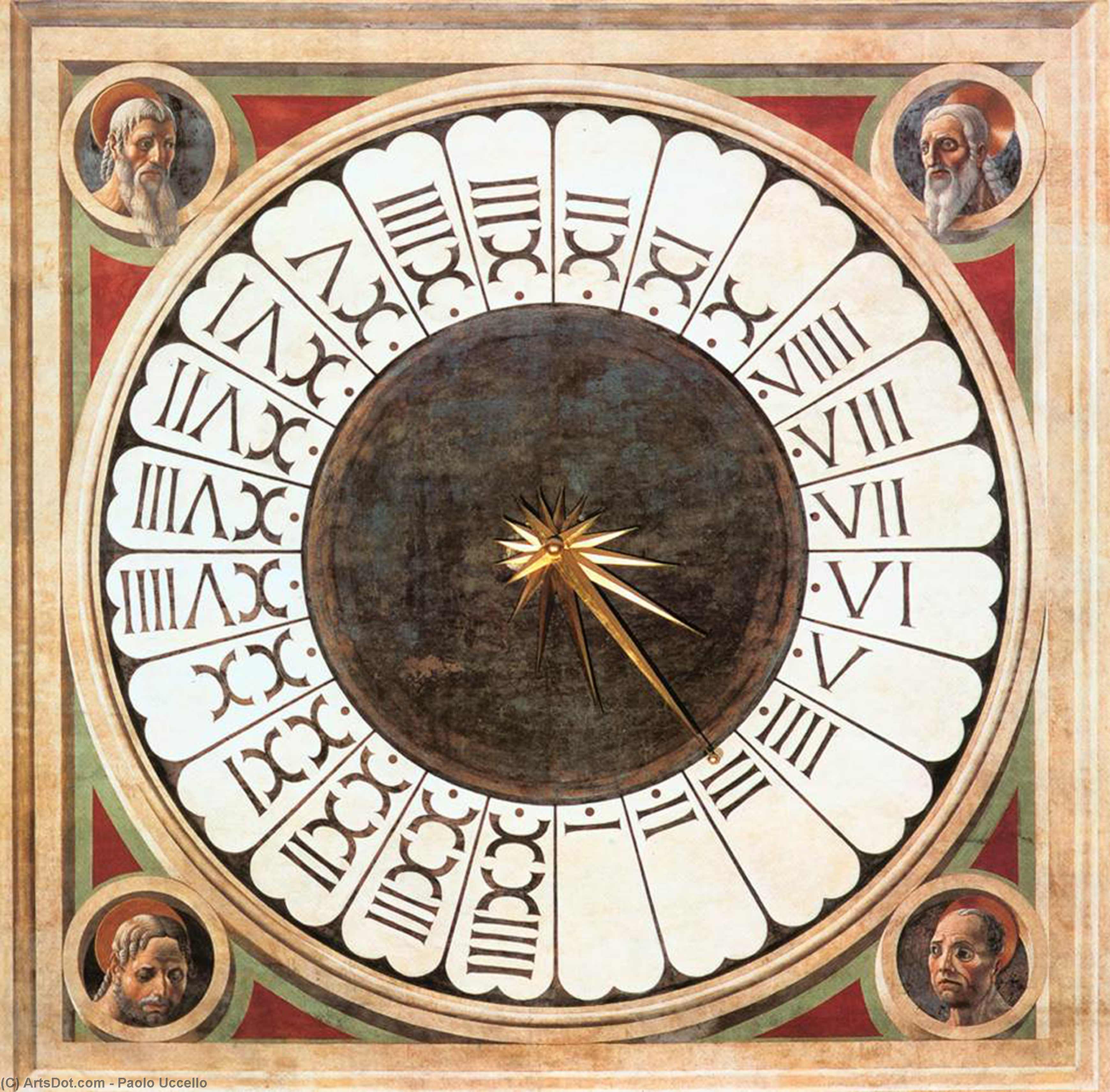 Clock With Heads Of Prophets — Paolo Uccello