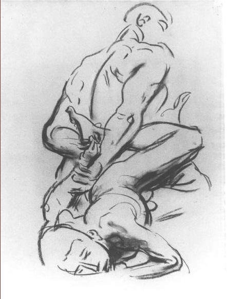 Study For A Devil And Victim In Judgement — John Singer Sargent