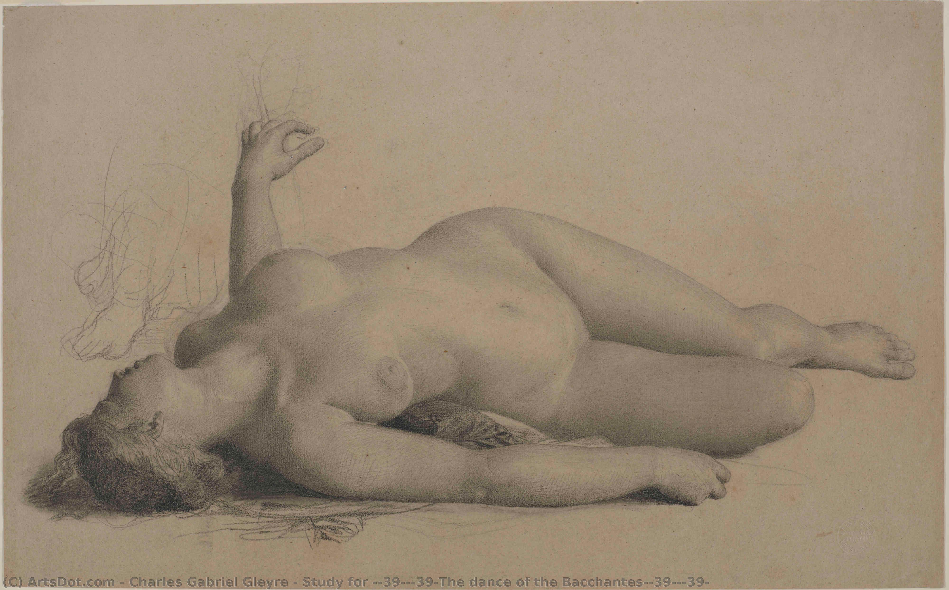 Study For ''the Dance Of The Bacchantes'' — Charles Gabriel Gleyre