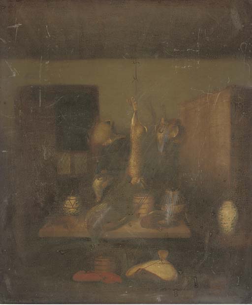 Game In A Larder; And A Hare With Other Game — Benjamin Blake