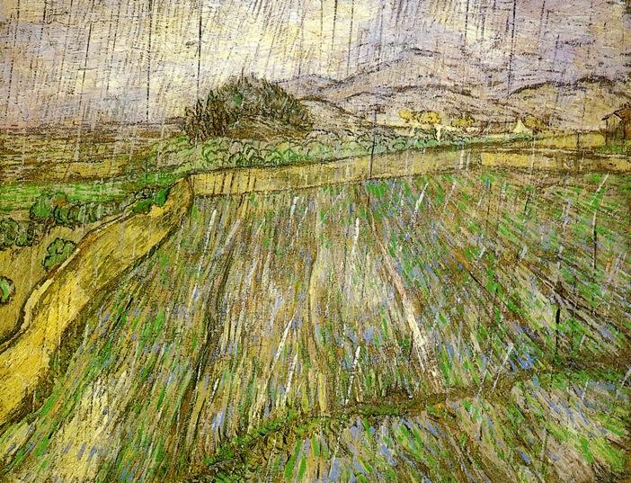 Wheat Field In Rain — Vincent Willem Van Gogh
