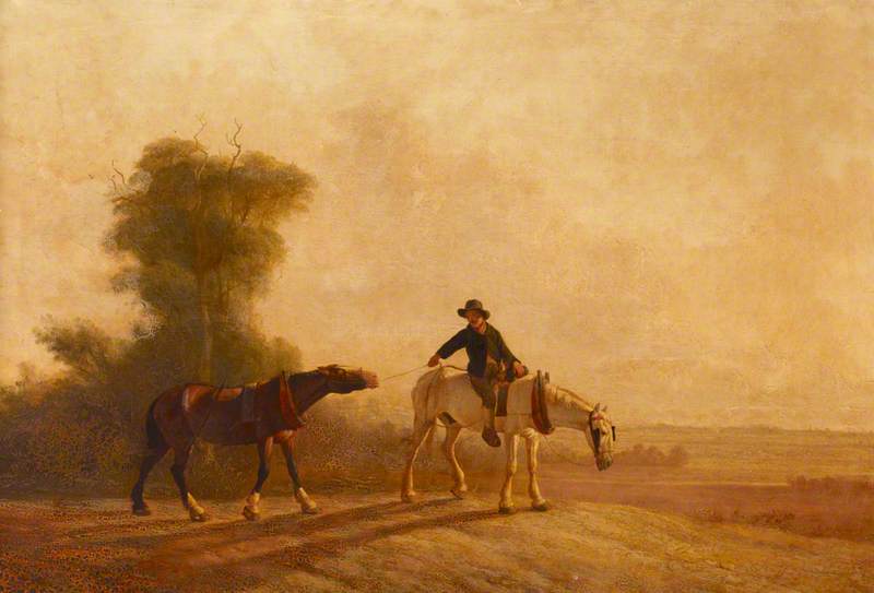 Landscape, Boy With Farm Horses — James M Burnet