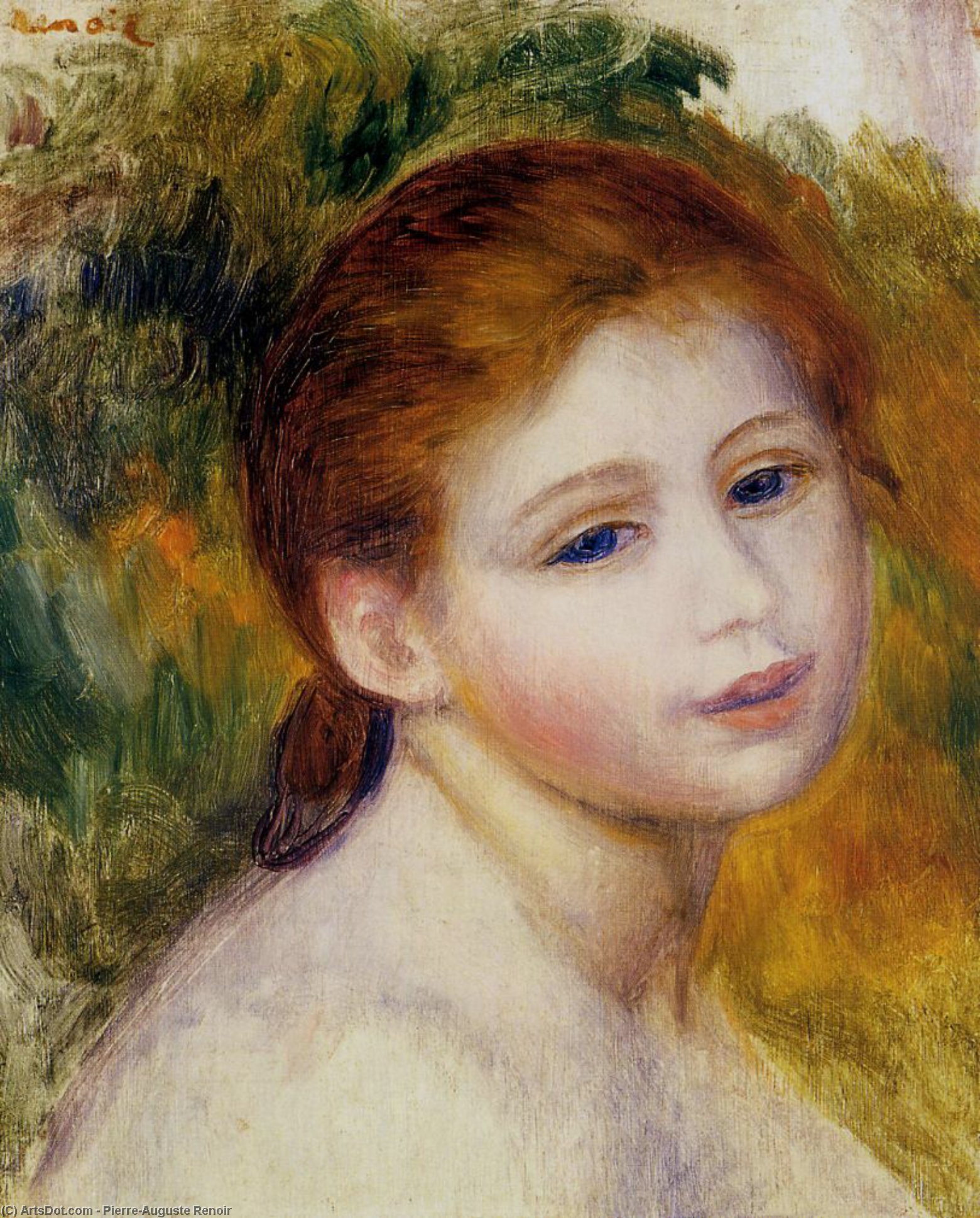 Head Of A Woman — Pierre-auguste Renoir