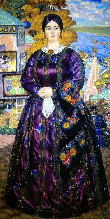 The Merchant's Wife — Boris Mikhailovich Kustodiev