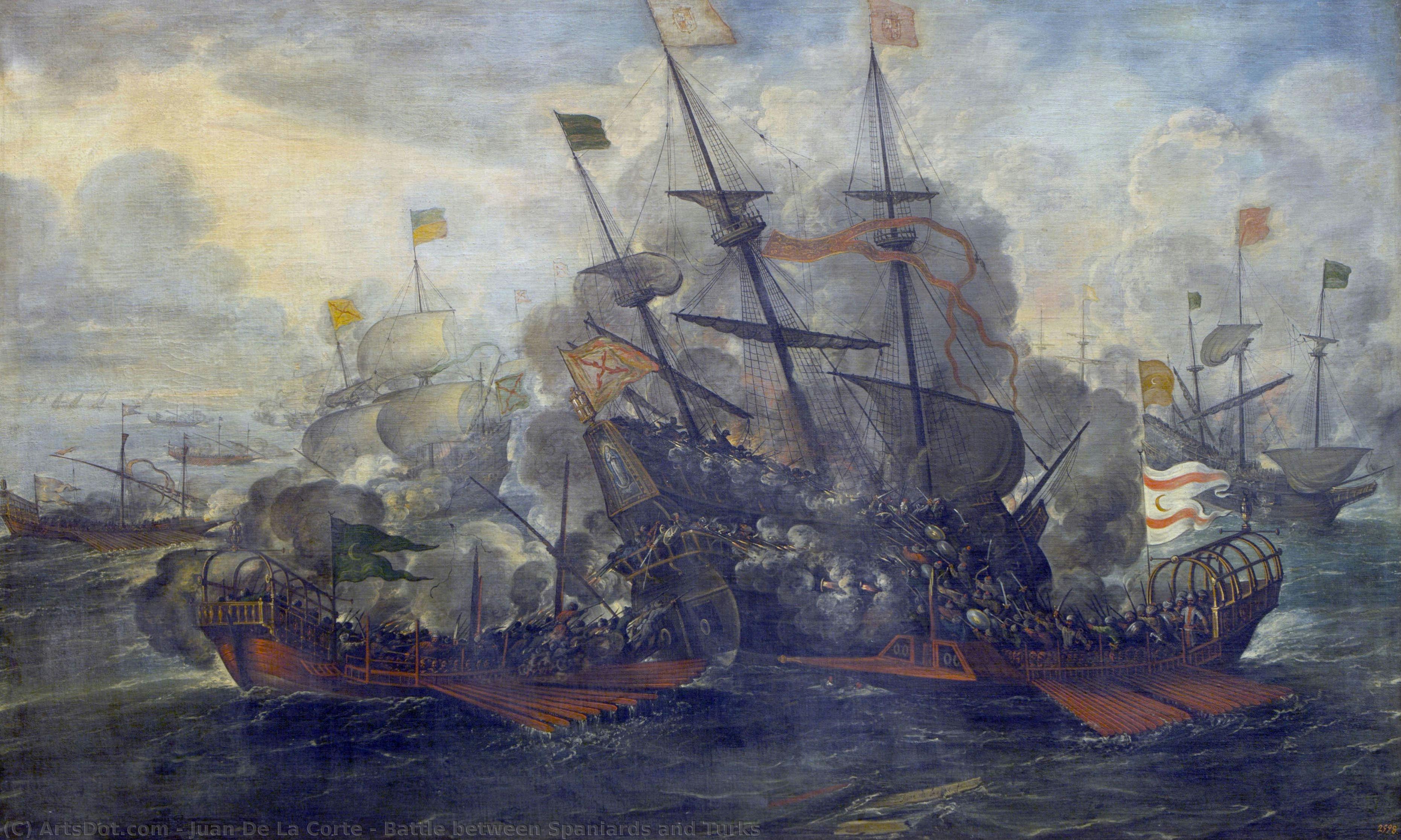 Battle Between Spaniards And Turks — Juan De La Corte