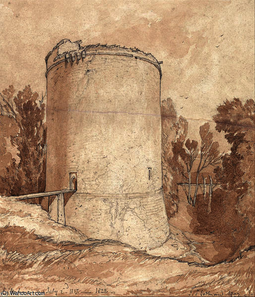 Round Tower, Castle Of Lillebonne, Normandy — John Sell Cotman