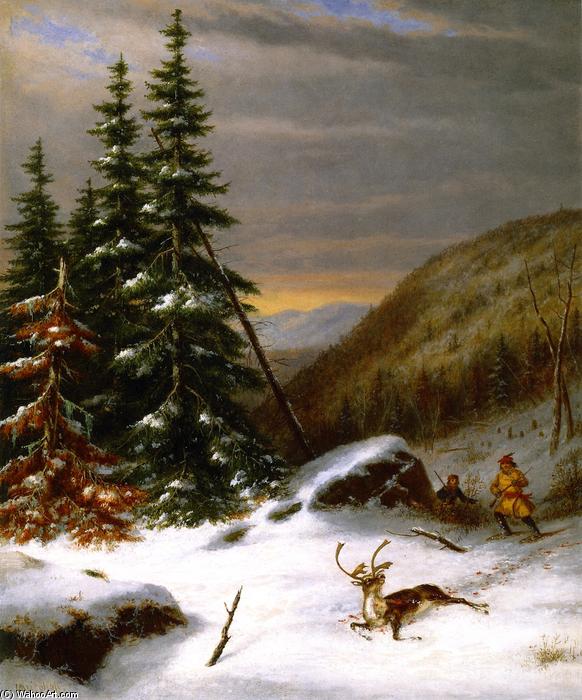 Indians Hunting A Caribou — Cornelius David Krieghoff