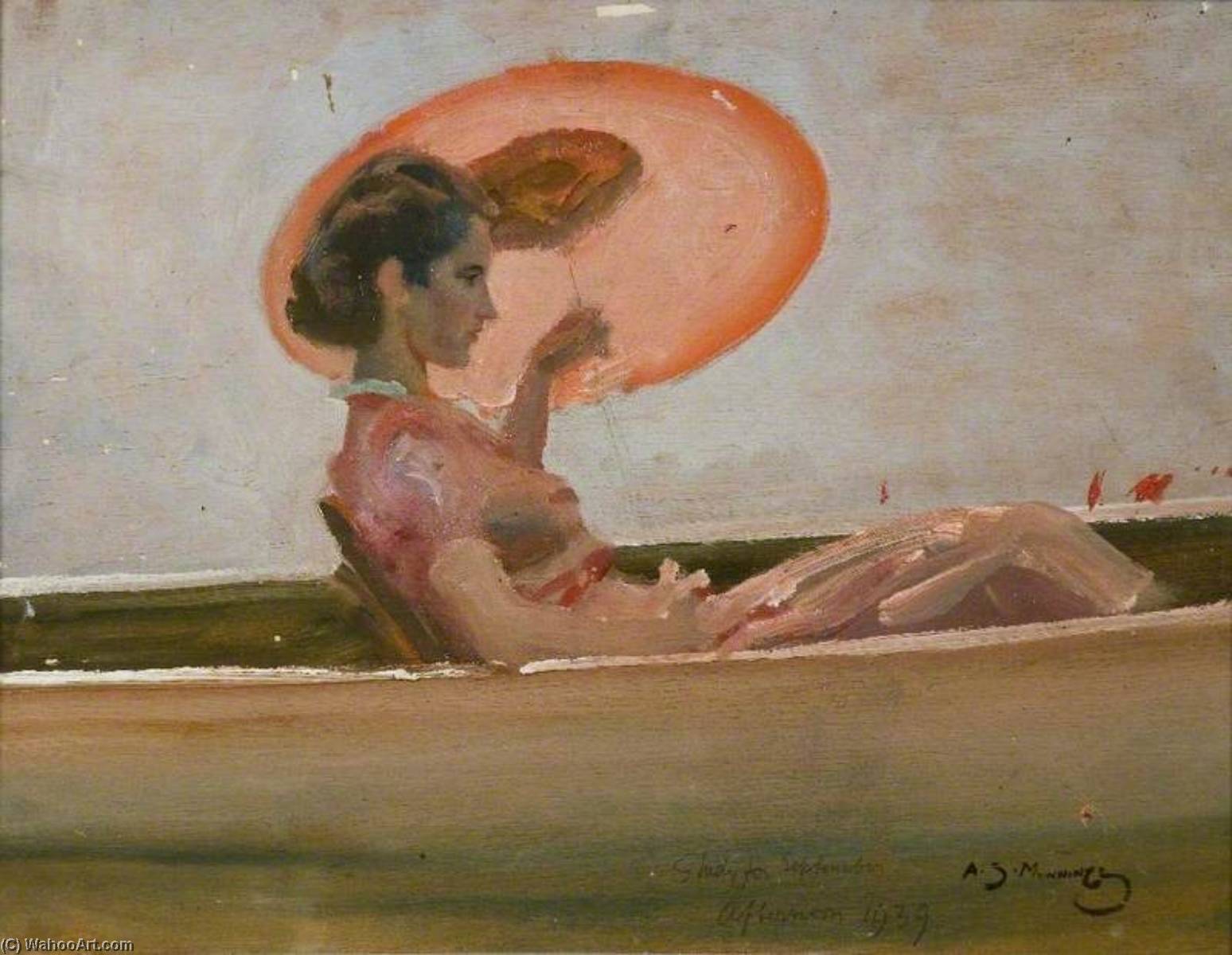 Study For 'the White Canoe' (recto) — Sir Alfred James Munnings