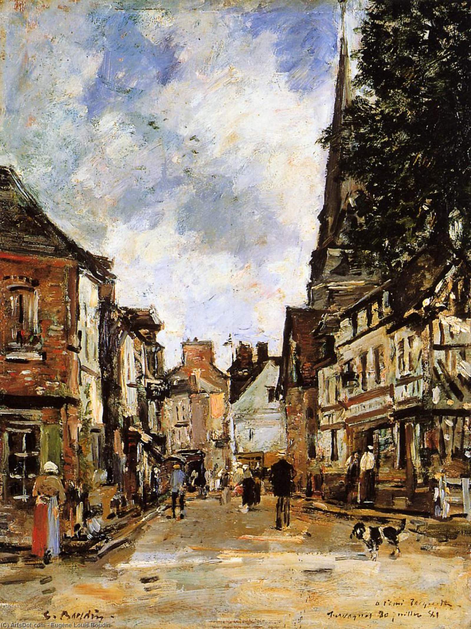 Fervaques, A Village Street — Eugène Louis Boudin