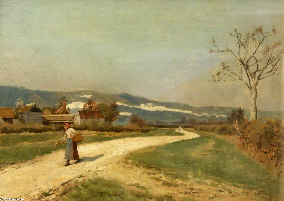 The Village Road — William Henry Bartlett