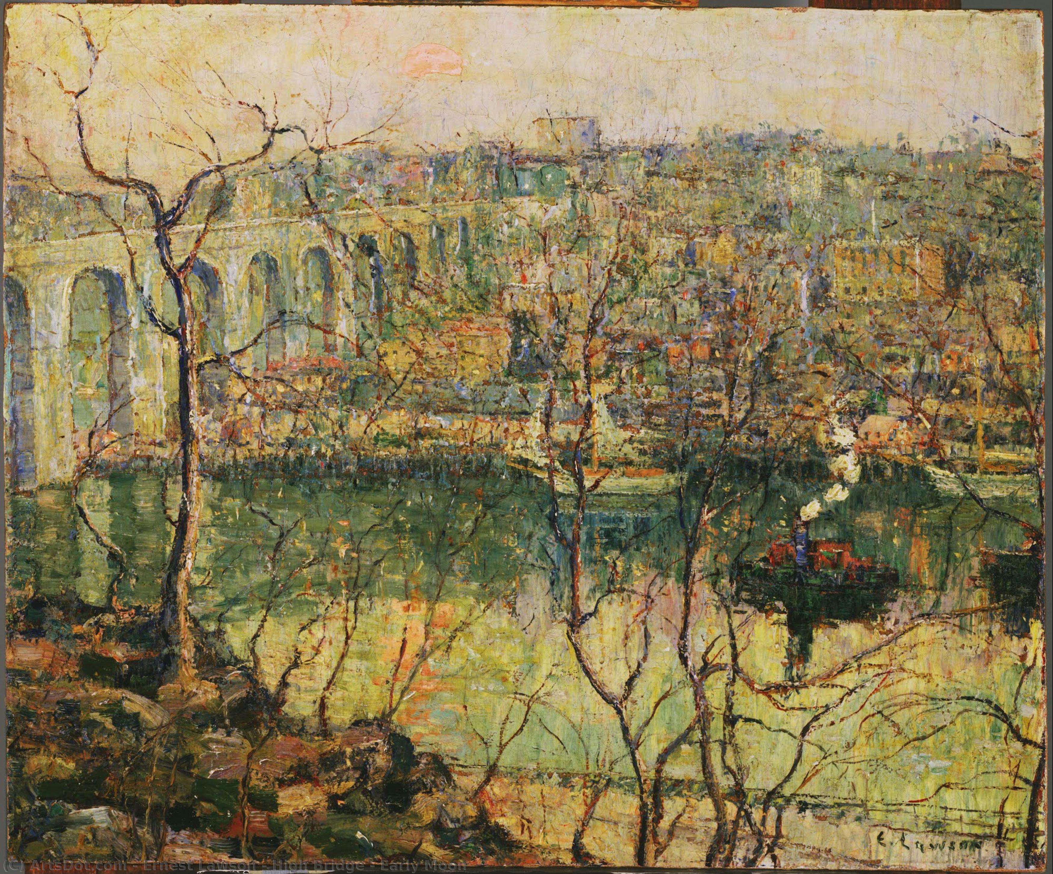 High Bridge - Early Moon — Ernest Lawson