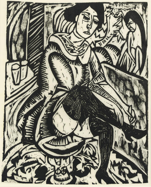 Woman Buttoning Shoes — Ernst Ludwig Kirchner