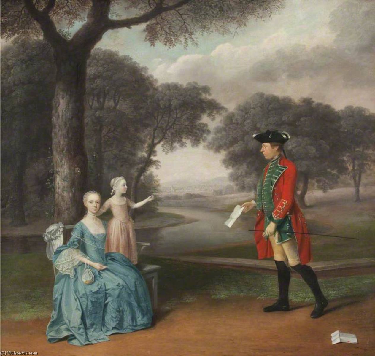 Francis Vincent Of Weddington Hall, Warwickshire, With His Wife Mercy And Daughter Ann — Arthur William Devis