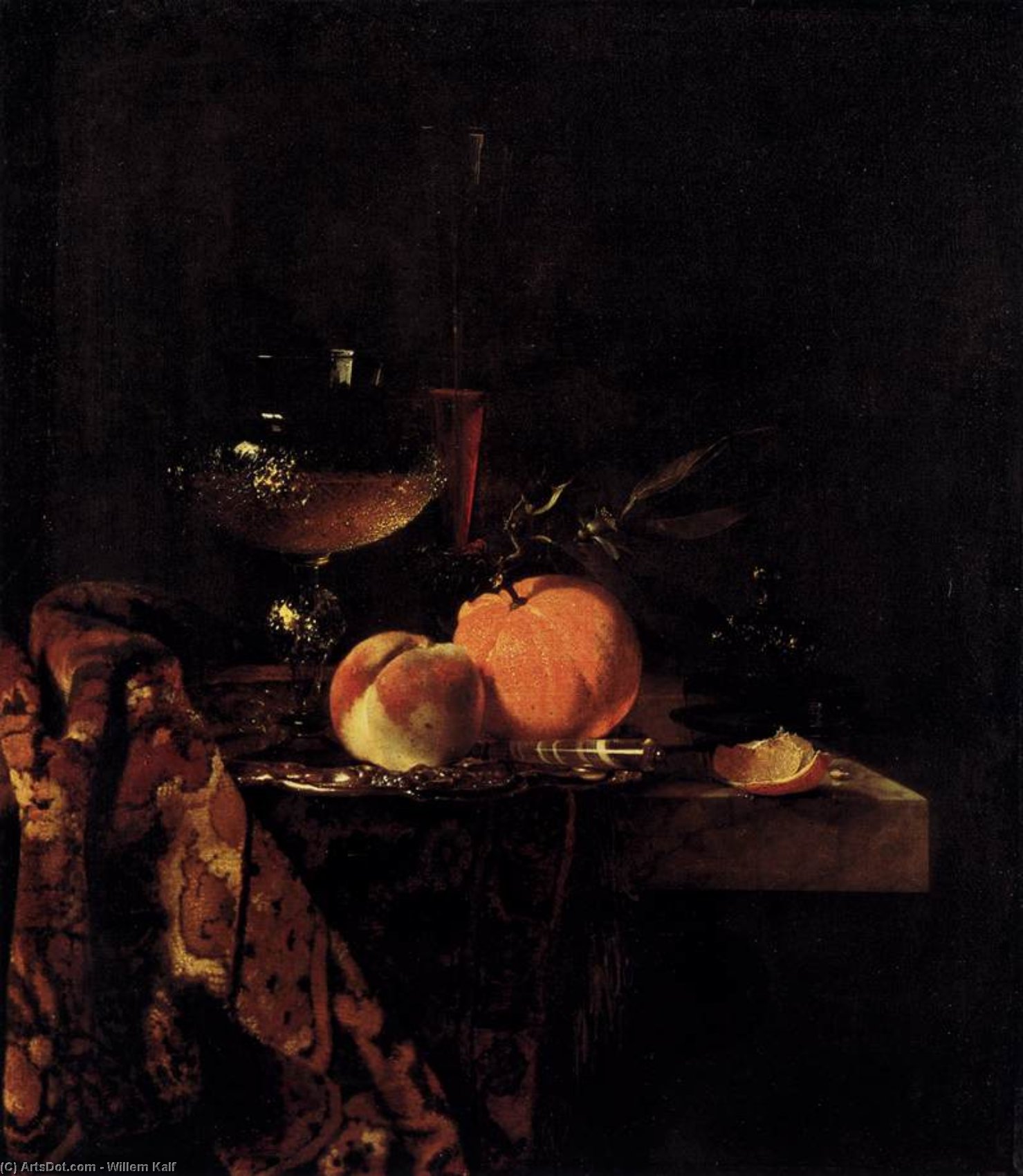 Still-life With Glass Goblet And Fruit — Willem Kalf