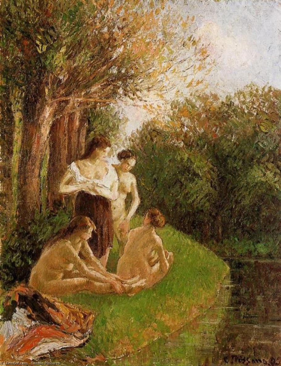 Bathers 1 — Camille Pissarro