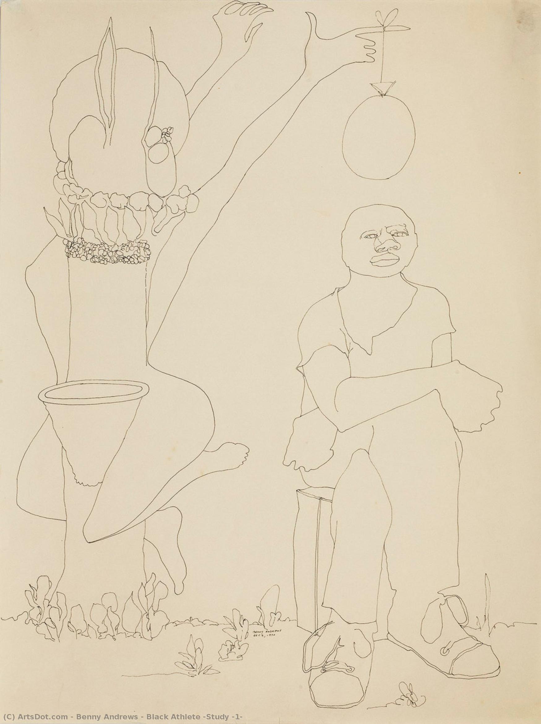 Black Athlete (study #1) — Benny Andrews