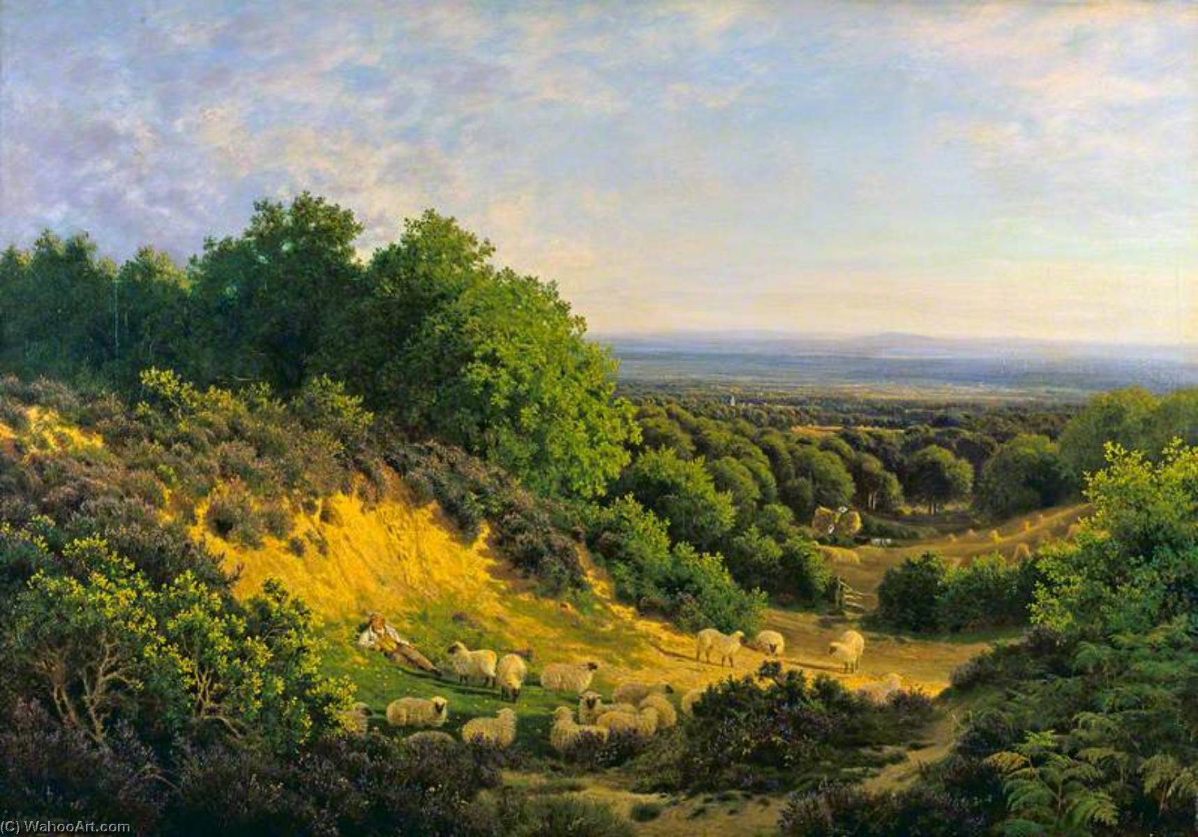 The Evening Sun View On Ewhurst Hill, Near Guildford — John Clayton Adams
