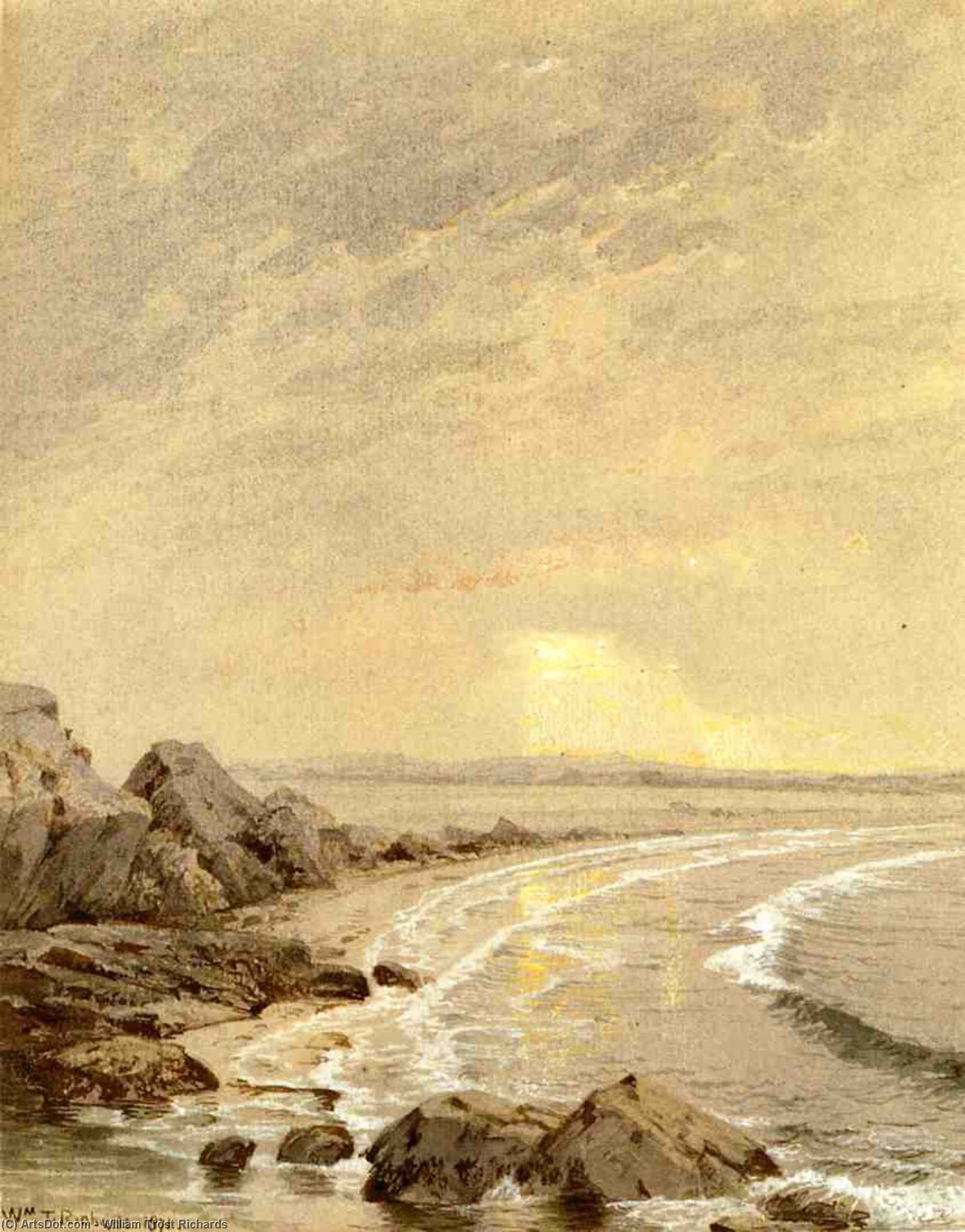 Breaking Sun, Rhode Island Coast — William Trost Richards