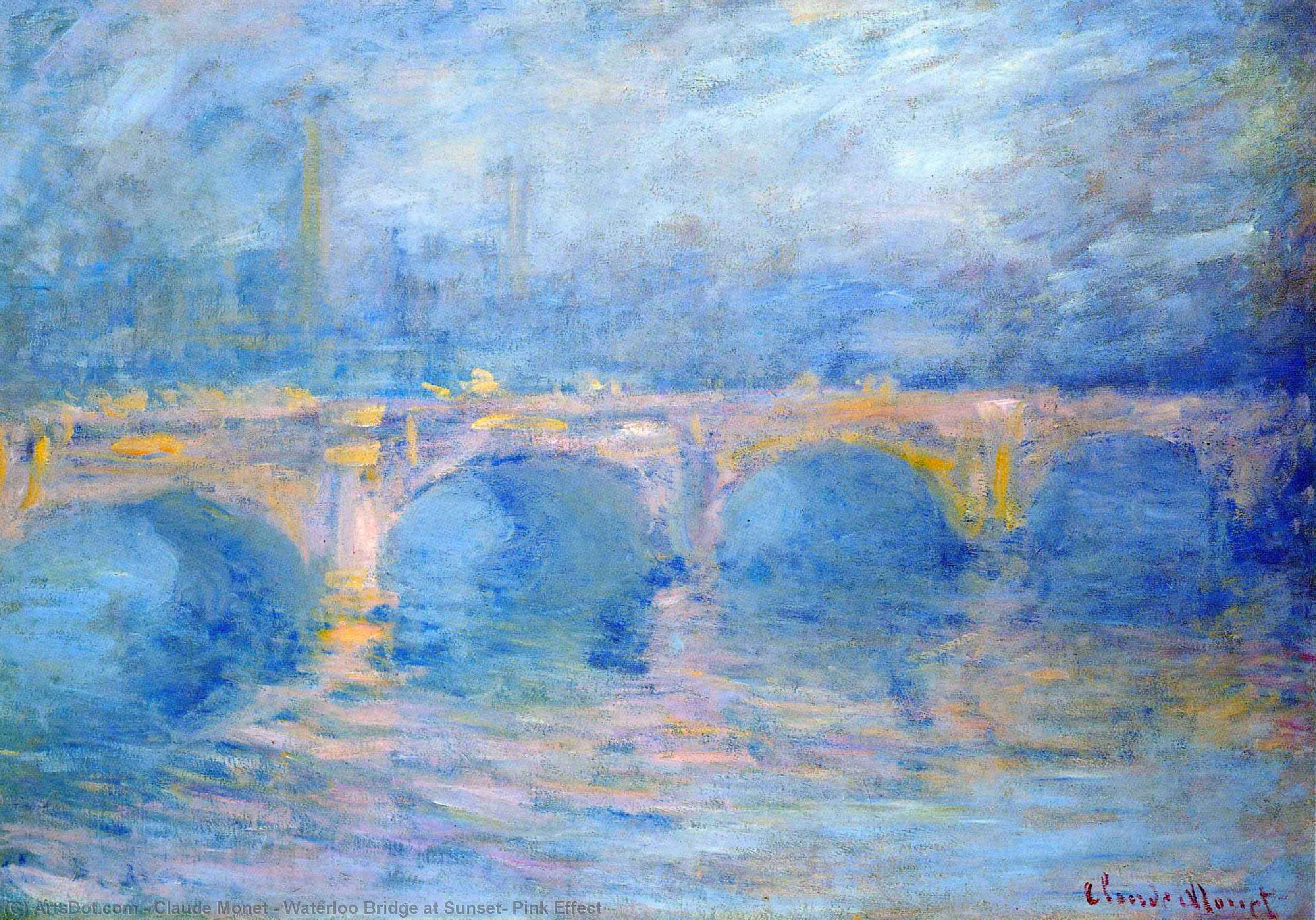 Waterloo Bridge At Sunset, Pink Effect — Claude Monet