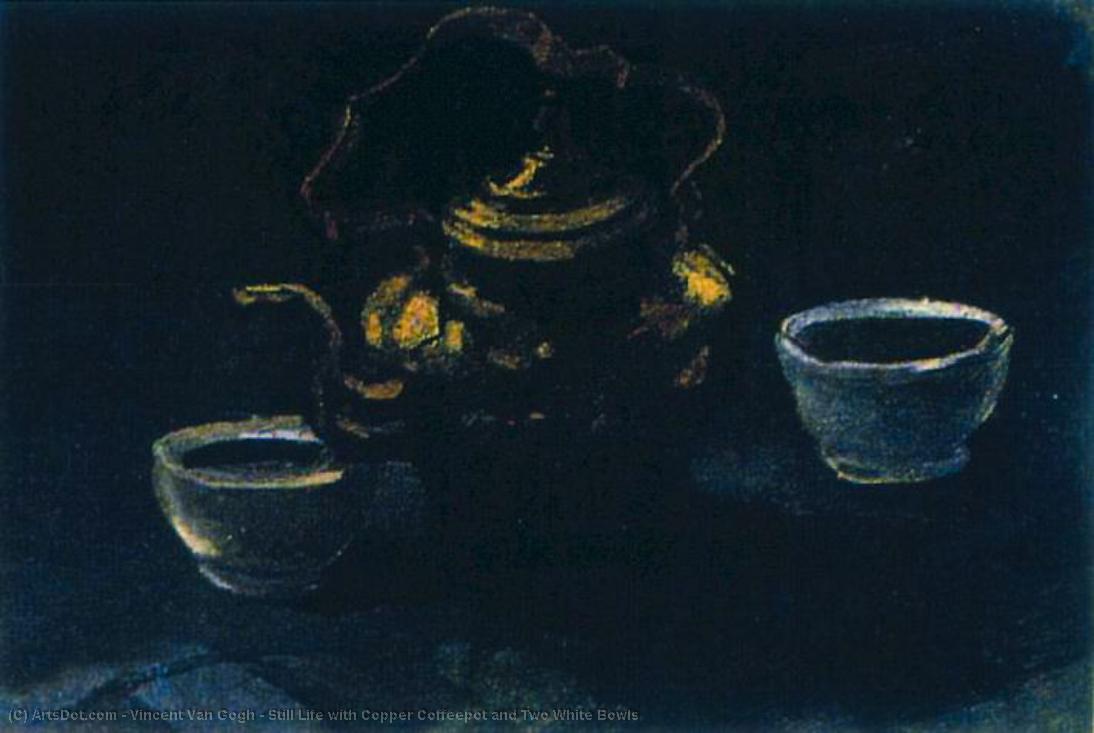 Still Life With Copper Coffeepot And Two White Bowls — Vincent Willem Van Gogh