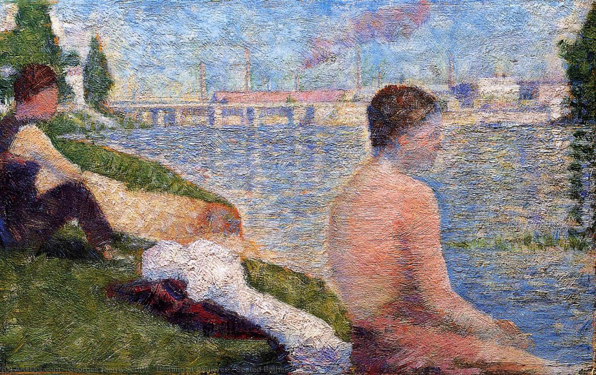 Bathing At Asnieres - Seated Bather — Georges Seurat