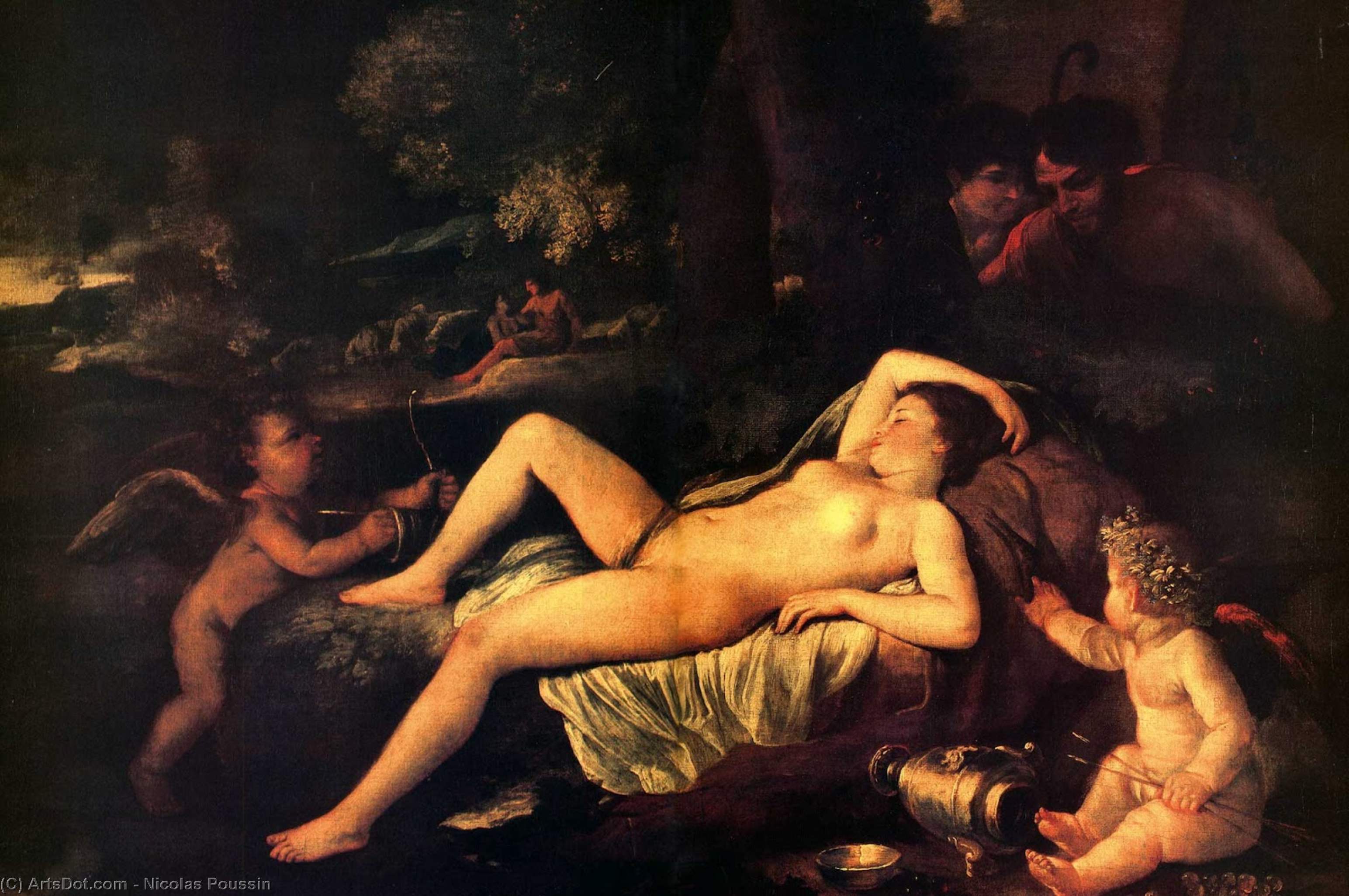Nicholas Sleeping Venus And Cupid — Nicolas Poussin