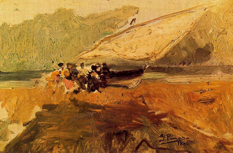 Boat On The Beach — Ignacio Pinazo Camarlench