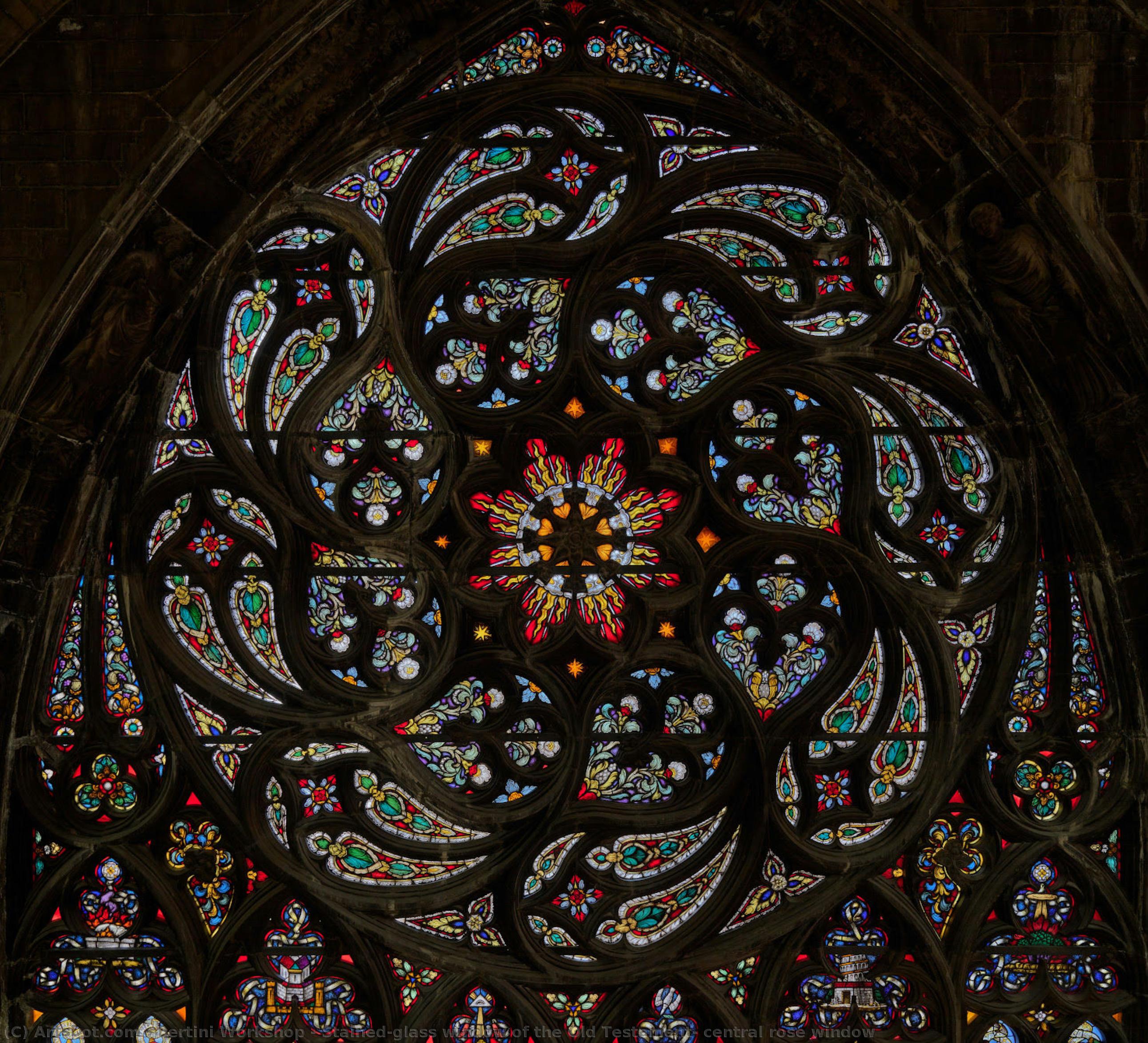 Stained-glass Window Of The Old Testament, Central Rose Window — Bertini Workshop