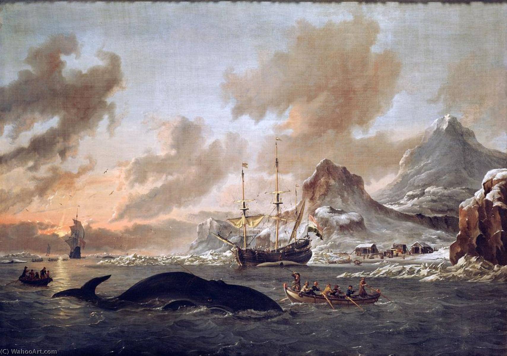 Dutch Whalers Near Spitsbergen — Abraham Storck (sturckenburch)