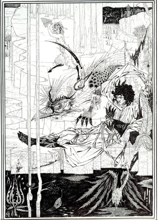 How King Arthur Saw The Questing Beast — Aubrey Vincent Beardsley