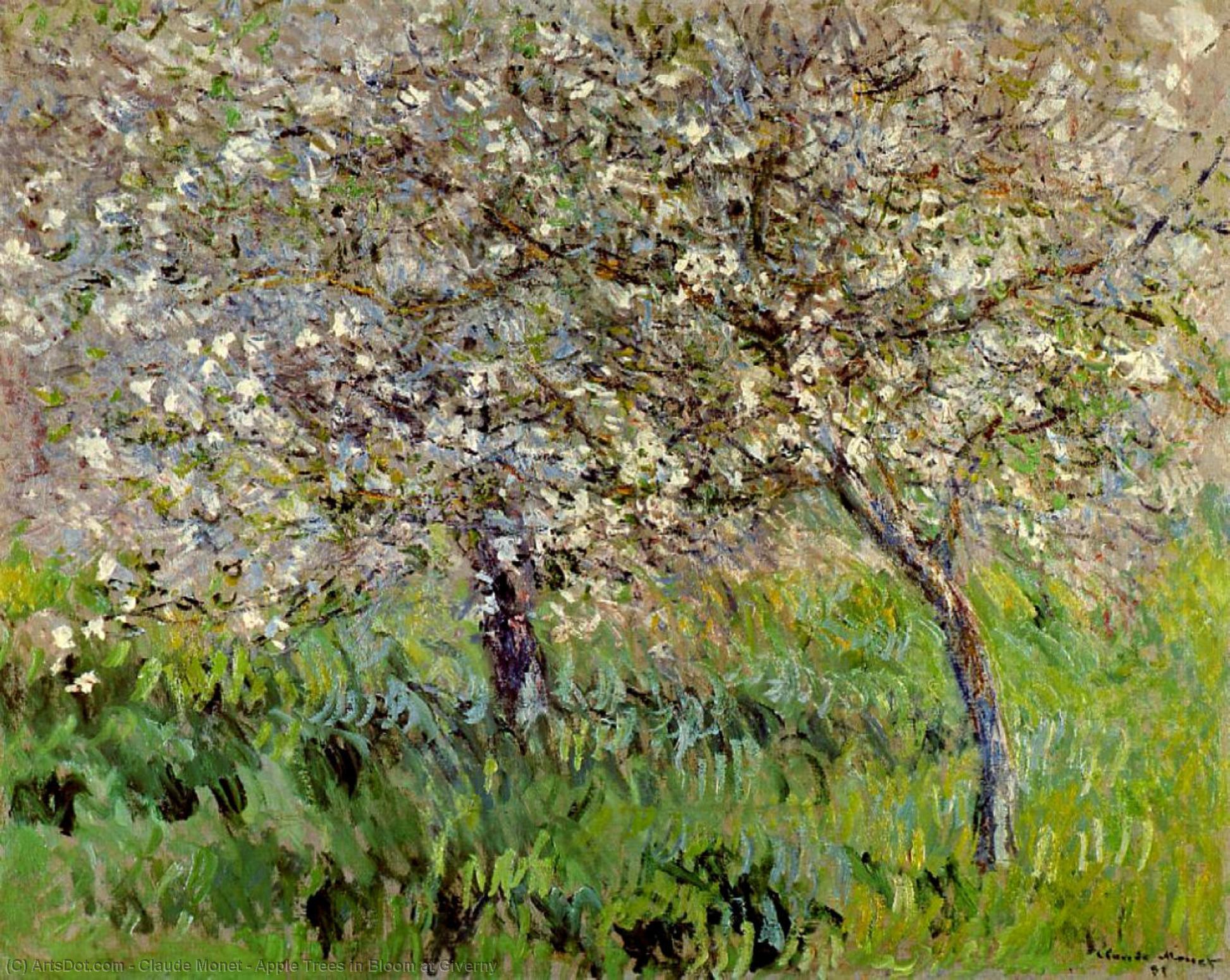 Apple Trees In Bloom At Giverny — Claude Monet