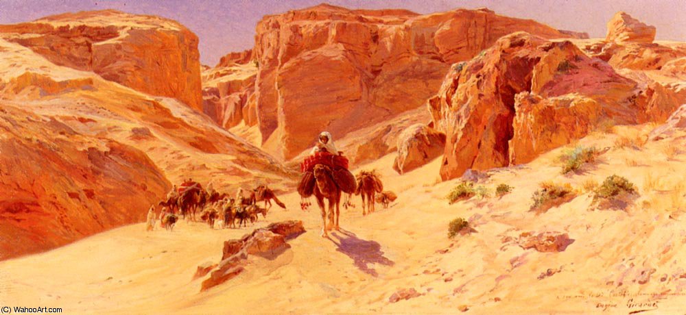 Giradet Eugene Alexis Caravan In The Desert — Eugène Alexis Girardet