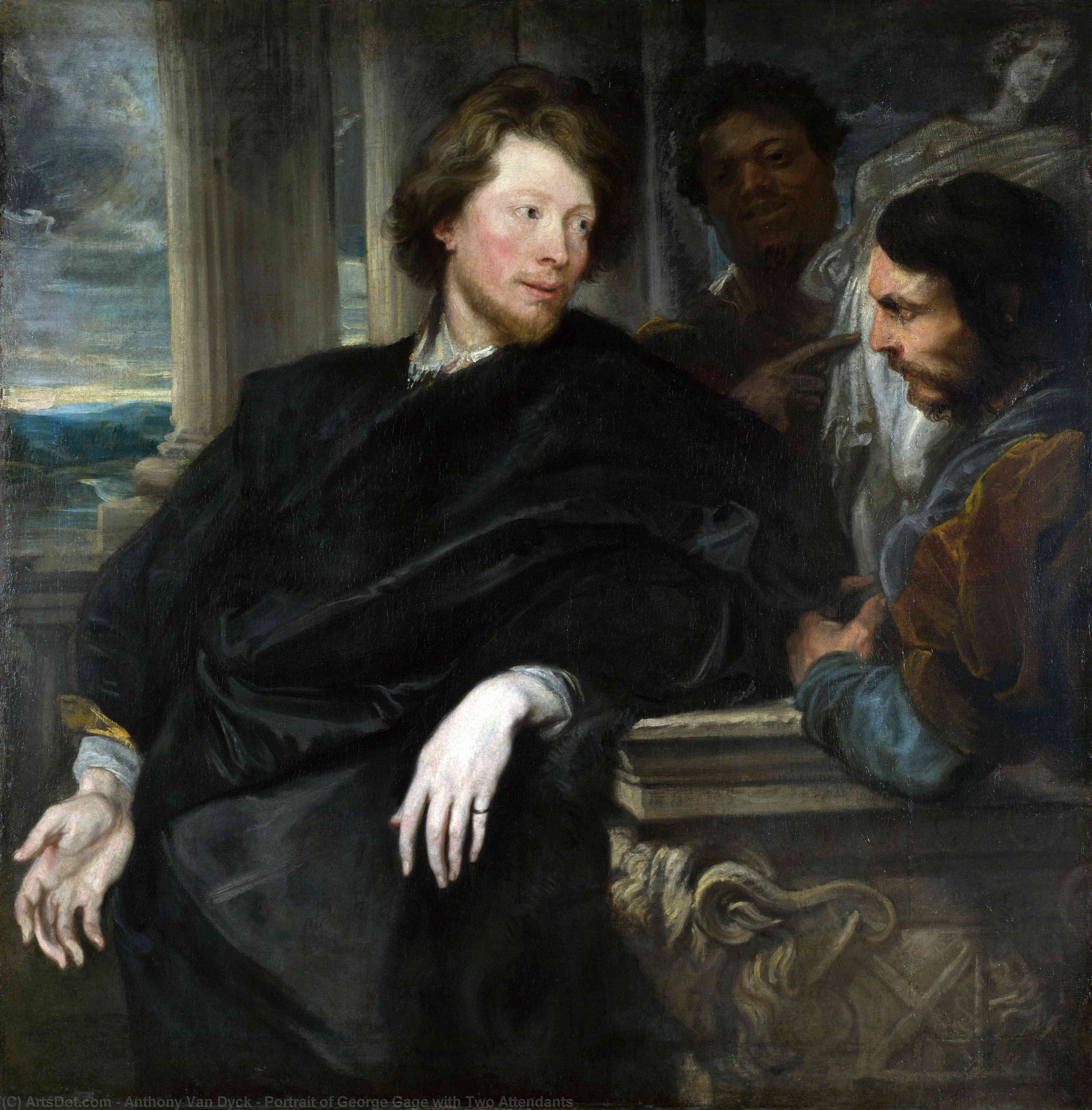 Portrait Of George Gage With Two Attendants — Sir Anthony Van Dyck