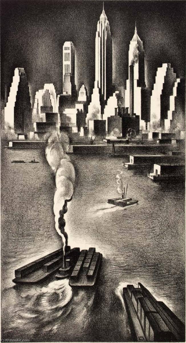 Mural Study Lower Manhattan — Louis Lozowick