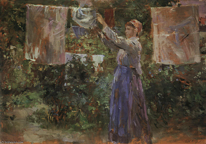 Peasant Hanging Out The Washing — Berthe Morisot